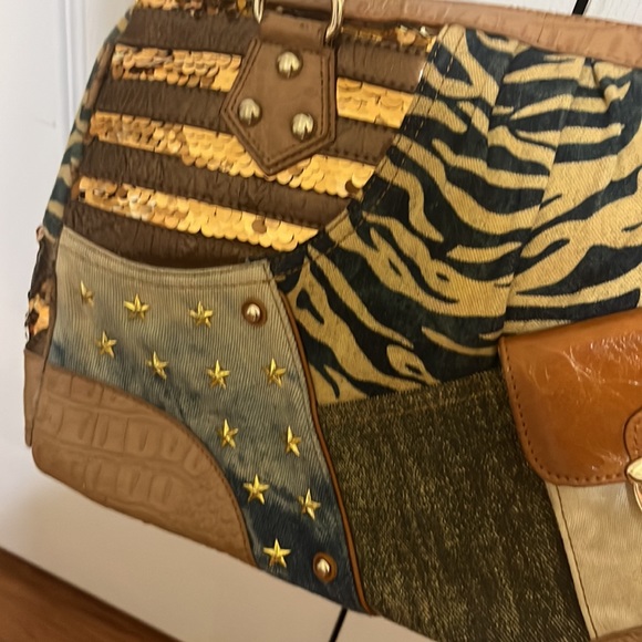 Vintage Sharif 1827 Bag/ Large Shoulder Bag with Several Materials & Patterns - Picture 7 of 12